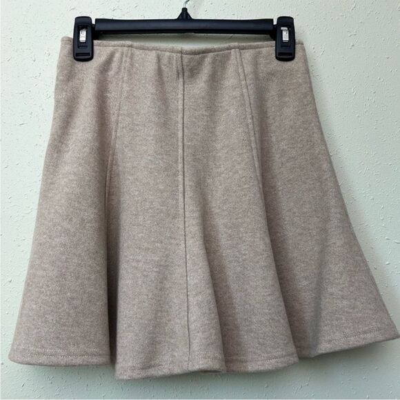 NWT OGL CashSoft High Waisted Flare Hem Mini Skirt - Heather Oatmeal Size S - Picture 3 of 10
